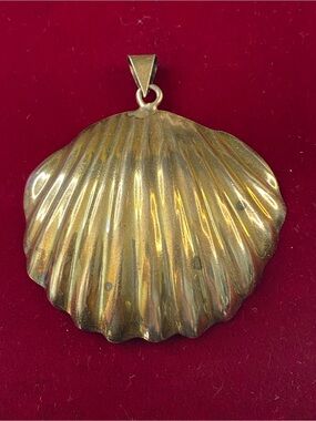 VTG Large Taxco Mexico 925 Sterling Scallop Shell Pendant 21 Grams TR-130 ?